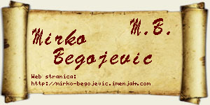 Mirko Begojević vizit kartica